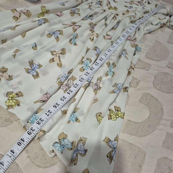 Vintage Bow Theme Flutter Sleeve Dress Size 10 - Picture 14 of 14